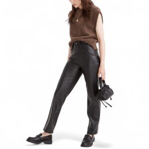 MADEWELL The Perfect Vintage Straight Jean in Faux Leather - Sz. 30